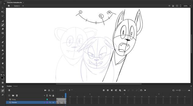 digital art drawing on adobe animation studio